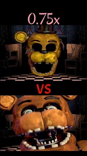 FNaF 2 – Golden Freddy vs Withered Freddy – Jumpscare 0.25x ➜ 2x