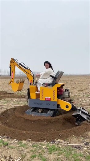 Mini-excavator rotary tiller, capable of 360-degree rotation, with a tillage depth of centimeters