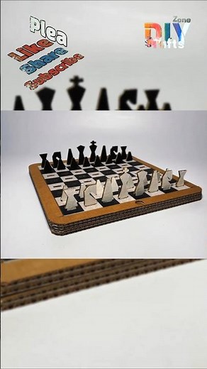DIY Cardboard Chess Board for Kids - Fun & Easy Beginner Craft! #shorts #diycraftszone #diycardboard