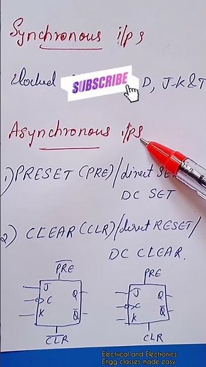 Synchronous and Asynchronous inputs in flip-flops, sequential switching circuits