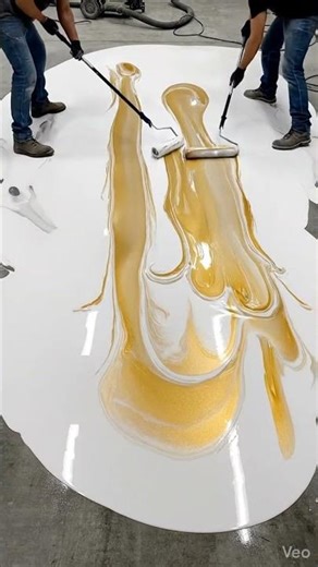 “Luxury White & Gold Epoxy Garage Turned Elite Car Showroom 🚗✨”