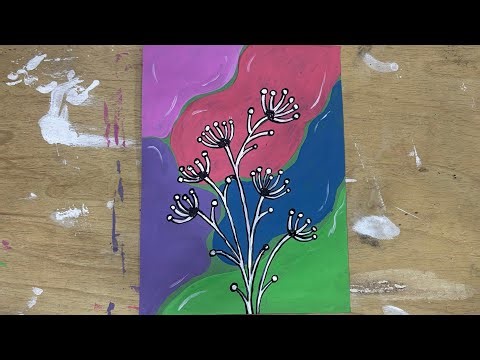 Easy Abstract Flower Painting | Colorful Acrylic Art for Beginners Boho Art