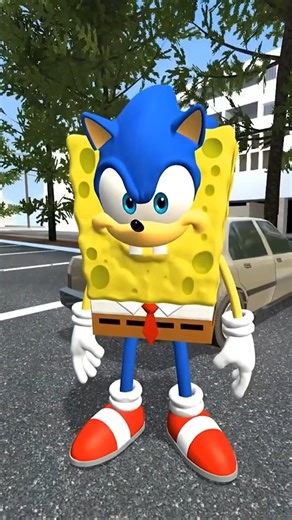 ALL SIZE EVOLUTION SONIC AND SPONGEBOB FAMILY INSIDE CAR PARKING #shorts
