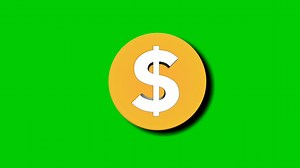 Moving Dollar coin money animation sign symbol motion graphics on green screen | Premium Stock Video Footage