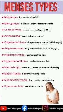menses types and terminology for different menses