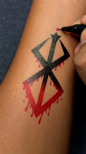 Brand of Sacrifice Tattoo 🩸 | Berserk Gel Pen Art …….#tattoo #art #diytattoo