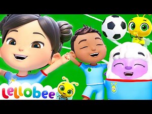 Football Song | Kids Soccer | Lellobee by CoComelon | Sing Along | Nursery Rhymes and Songs for Kids