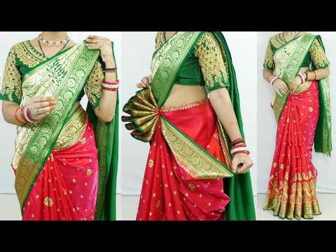 Beautiful Heavy Silk saree draping Tutorial For Wedding | Easy & Simple saree draping tips & Tricks