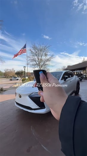 Check out this New 2026 Lexus RZ 350e Premium in Oxygen White with a Palomino and Macadamia NuLuxe and Charcoal trim interior available now at Lexus Dominion. Schedule your test drive today.🤍✨ #LexusRZ #LexusDominion #ElectricLexus #LuxuryElectric #TestDrive | North Park Lexus at Dominion