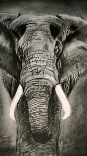 Watch This Elephant Come to Life in Charcoal#WildlifeArt #DrawingTutorial #FineArt #TimelapseArt
