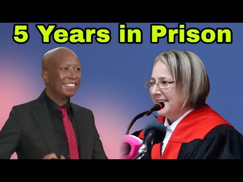 Julius Malema sentenced to 5 years in Prison by magistrate Twanet Olivier.