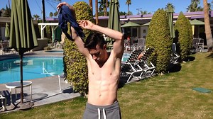 Taking my clothes off at Gay clothing-optional resort Inndulge in Palm Springs