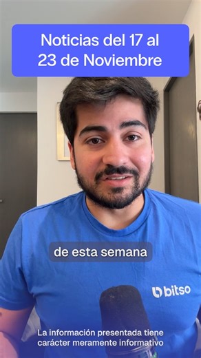 Bitso on Instagram: "🚨 Cripto al Instante (17-23 Nov) Bitcoin: Dos semanas cerrando bajo la media móvil de 50. ¡Ojo con el 'Bear Market'! Movimiento: Precios a la baja por inflación en EE. UU., pero hay 77% de probabilidad de rebote. Noticias Positivas: ETFs con ingresos. Ethereum: Vitalik lanza Kohaku. Nuevo Token: Hoy se lanza Monad. ¡Invierte informado! 🚀 #BTC #ETH #Cripto #Noticias #Monad"