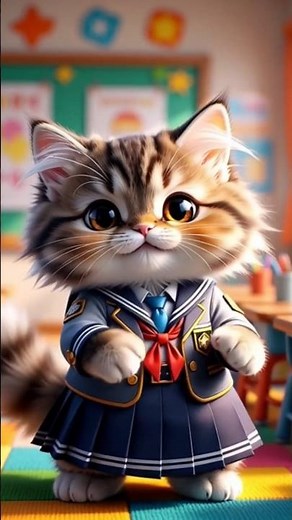 Cinematic Anime Cat Dance 😻🎬 | 8K Vertical Classroom Shot