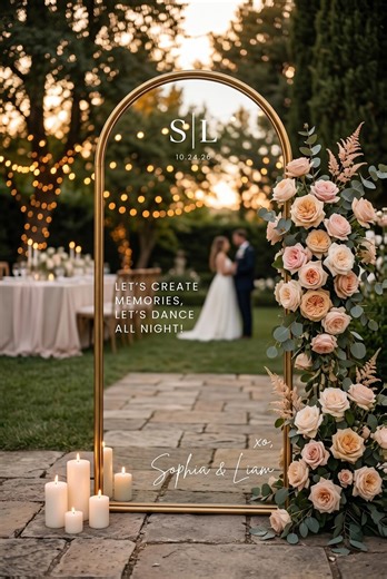 Custom Wedding Mirror Decal: Personalized Names & Date - Etsy