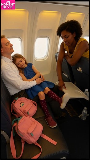 Le Coup de Pied Endormi et la Solution Calme Lors d'un vol tranquille, une fille s'est endormie dans les bras de son père. Toujours en train de rêver, elle a étendu ses jambes et a heurté doucement la tablette devant elle, la faisant bouger. La femme assise là n'avait pas l'air contrariée et ne s'est pas plainte. Au lieu de cela, elle est restée calme, a tendu la main en arrière et a remis doucement la tablette en place. Sa patience tranquille a transformé ce qui aurait pu être un moment gênant 