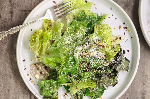 5-Minute Lemon Parmesan Lettuce Salad
