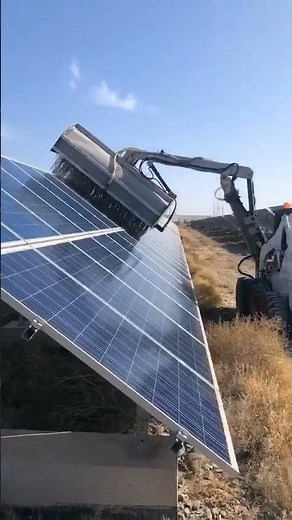 How to Clean Solar Panels Fast | Water-Fed Solar Panel Cleaning Brush Demo