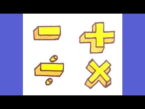 How to draw 3D maths symbols easy step by step | Easy colouring and drawing of maths symbols