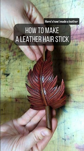 Leather scrap project - how to make a feather hair stick