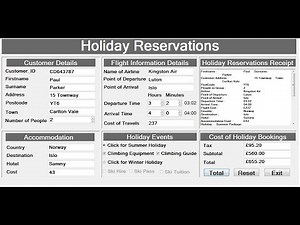 How to Create an Object Oriented Holiday Reservation System in Visual Basic.Net Full Tutorial