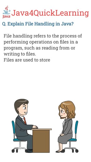 Java4QuickLearning || 200K 🎯 on Instagram: "File Handling in java || Follow For more ✅ #java #coding #programming #itjobs #springboot #java4quicklearning . . Follow & Subscribe @java4quicklearning And stay tuned for the next day of learning java together . . #java #javaee #btech #mca #freshers #javadeveloper #javaprogramming #springboot #restapi #microservices #fullstackdeveloper #developer #code #coding #coder #coding #programming #development #webdevelopment #mvc #mvcarchitecture #arch