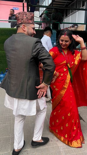 The Pancha Baja dance is a traditional Nepali folk dance performed to the music of five traditional musical instruments💃#dance #Nepalitraditional #panchabaja #dance #brothersister | Puru Sigdel