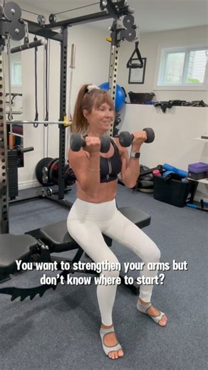 Janet Osborne on Instagram: "My 7 step beginner friendly arm workout to get you started 💪🏼 ⚠️ Go slow ~ this video was slightly sped up ⚠️ I am using 5 and 8 pound dumbbells. Use what is right for you. Water bottles work fine as well. ⚠️ 10-12 reps of each • both sides • 3 sets • rest 30 sec between sets Warm Up First 1. Alternating Arnold presses 2. Lateral raises 3. Single dumbbell front raise 4. Concentration curl (both arms) 5. Tricep kickbacks (both arms) 6. Kneeling hammer 