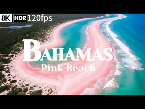 Pink Sands Beach, Bahamas 8K Ultra HDR 120fps Journey from Dawn to Dusk with Signature Ambient Music