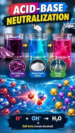 What happens when Acid reacts with Base? #science #chemistry #acid #base #neutralization #shorts