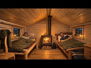 Two Man Build a Two-Bedroom Wooden House in the Forest Start to Finish