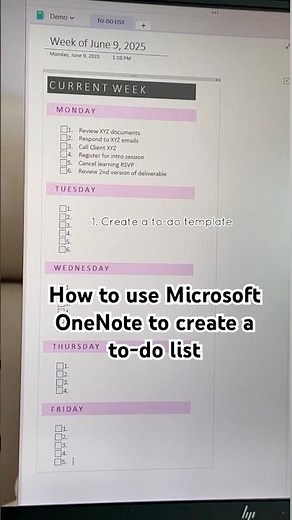 How to use Microsoft OneNote to create a to-do list #productivity