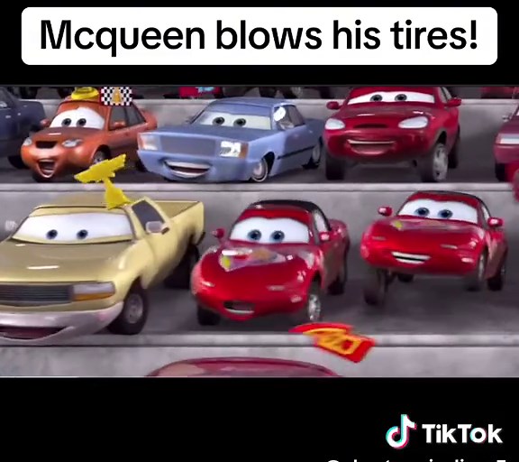 Mcqueen blows his tires. #fyp #viral #cars #mcqueen | mcqueen