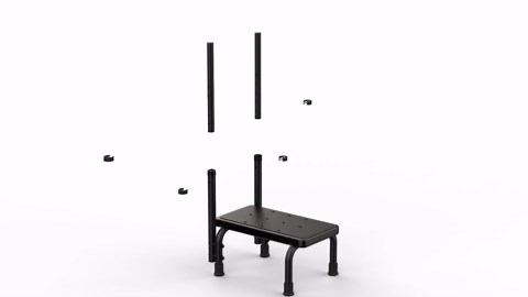 Step Stool with Handle for Elderly, Non Skid Platform & Adjustable Handrail, Medical Stepping Stool for High Bed Mobility & Daily Living Aids, Bedside Car Stair Lift for Senior Adults 450lbs