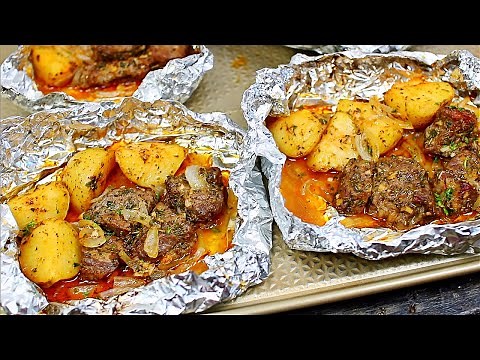 Foil Baked Garlic Butter Steak and Potatoes