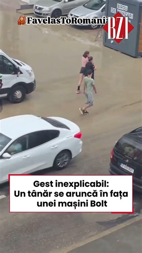 Gest inexplicabil: Un tânăr se aruncă în fața unei mașini Bolt