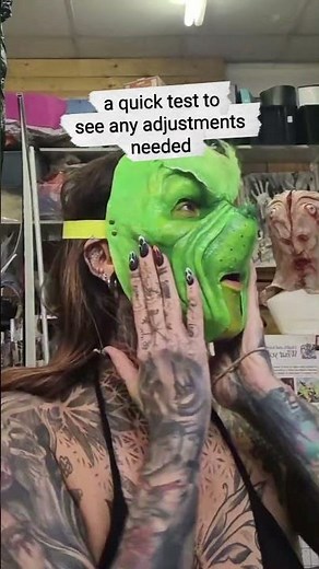 making of the grinch mask. the process. thanks for your orders everyone