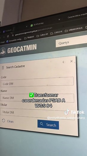 ✅Geovisor GEOCATMIN Transformar coordenadas PSAD 56 a WGS 84 #viral #parati #geovisores #catastro #arquitectura #fyp