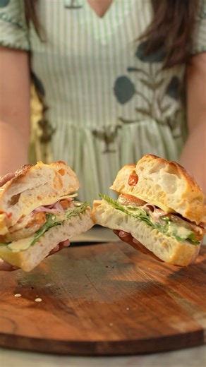 Foccacia Sandwich #sandwichrecipe #sauce #shorts