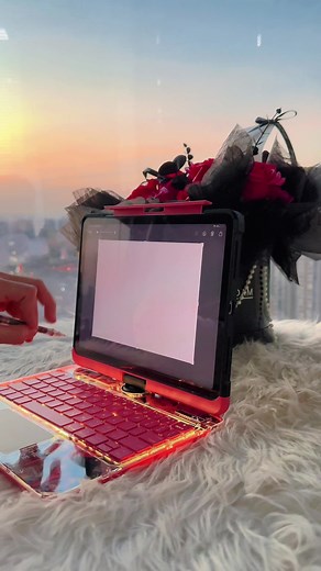 Transparent Pink 360-Degree Rotating iPad Keyboard