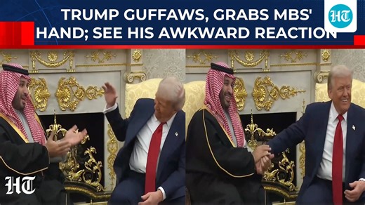 On cam: Trump makes MBS awkward with 'hand grab' after loud laugh; watch Saudi Prince's reaction