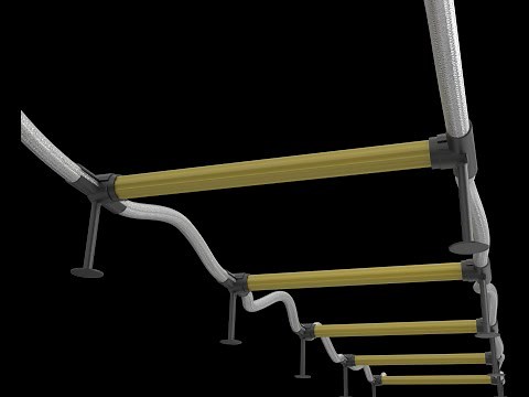 Emergency Escape Ladder with Standoffs / Fire Escape Ladder with Stand-off / Rope Ladder Stabilizers