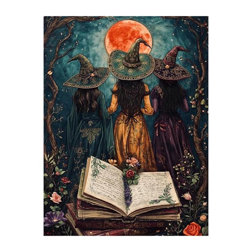 Witch Diamond Art Painting Kits - Halloween DIY Full Drill Diamond Dots Paintings - Etsy