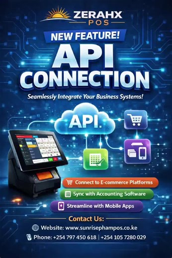 🚀 This is BIG for businesses! ZERAHX POS now supports API Connection 🔗 Connect your POS to e-commerce, accounting software & mobile apps — automatically. Real-time sync. Less manual work. More growth. 🌐 www.sunrisephampos.co.ke #ZERAHXPOS #BusinessTok #POSSystem #APIIntegration #SmartBusiness #RetailTech #PharmacyPOS #KenyaTikTok #FYP