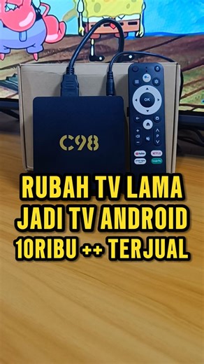 Rubah Tv Lama Jadi Tv Android hanya dengan Alat ini, Android Tv Box C98, Android Tv box ini sudah ada bluetooth dan google voice nya, lebih praktis penggunaannya, di tompang ram sebesar 4GB dan memori penyimpanan 32GB, operasi sistemnya Android 13, sangat lancar menjalankan aplikasi-aplikasi nya, untuk kebutuhan nonton youtube, nonton film, nonton siaran televisi, bahkan untuk bermain gamepun bisa. #androidtvbox #tvbox #tvboxc98 #tvboxbagusmurah #tvlamajaditvandroid #sale #reels #fbpro @sorotan 