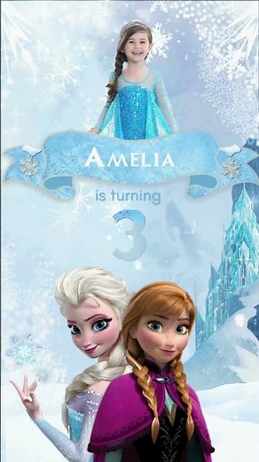 Frozen Theme Celebration Digital Birthday Party Video Invitation