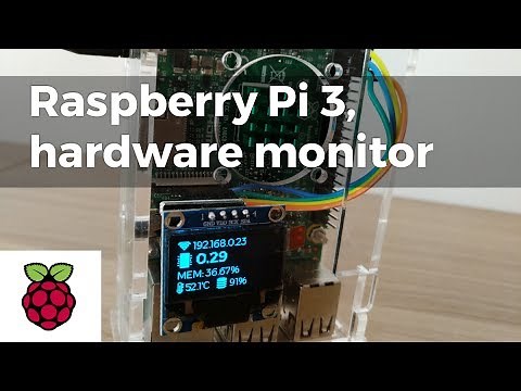 Raspberry Pi hardware monitoring display with icons (SSD1306 OLED, Adafruit library, FontAwesome)
