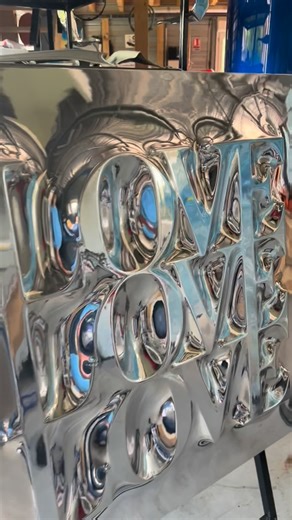 Cedric ACERES on Instagram: ". « 𝐿𝑜𝑣𝑒 » Part of my « words » series, mirror silvering on fiberglass, 39 x 39 x 4 inch, 100 x 100 x 10 cm, © ᴄ. ᴀᴄᴇʀᴇꜱ ... Like the first tags in prehistoric caves, during my adolescence I expressed my emotions on the walls by making tags too. This series is a continuation of all this, writing wishes, antidotes to the harshness of life... #beautywillsavetheworld #love #pop #art #cedricaceres"