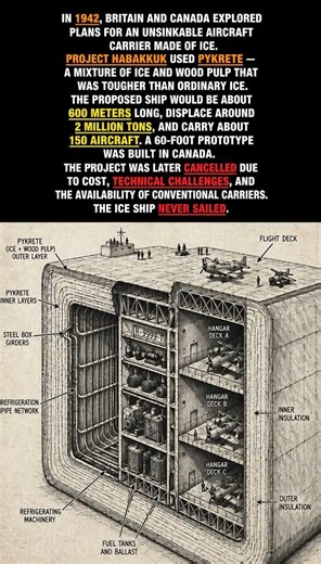 The Aircraft Carrier Made of Ice #historyfacts #shorts #ww2