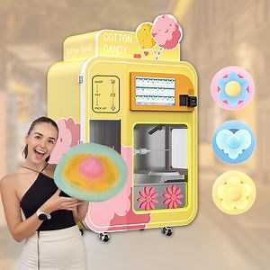[Hot Item] Custom Coin Operated Cotton Candy Vending Machine Robot Automatic Cotton Candy for Sale